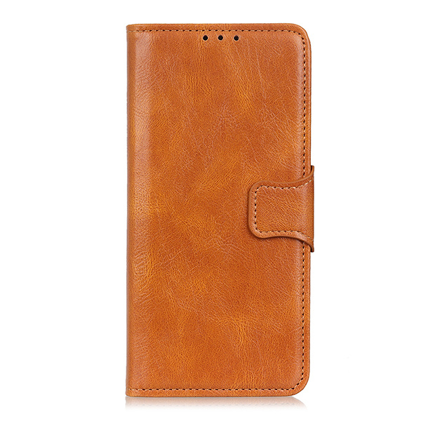 Pull Up PU Leder Bookstyle voor OnePlus 9 Pro Bruin