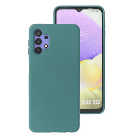 Carcasa de TPU de color de moda gruesa de 2.0 mm para Samsung Galaxy A32 5G verde oscuro