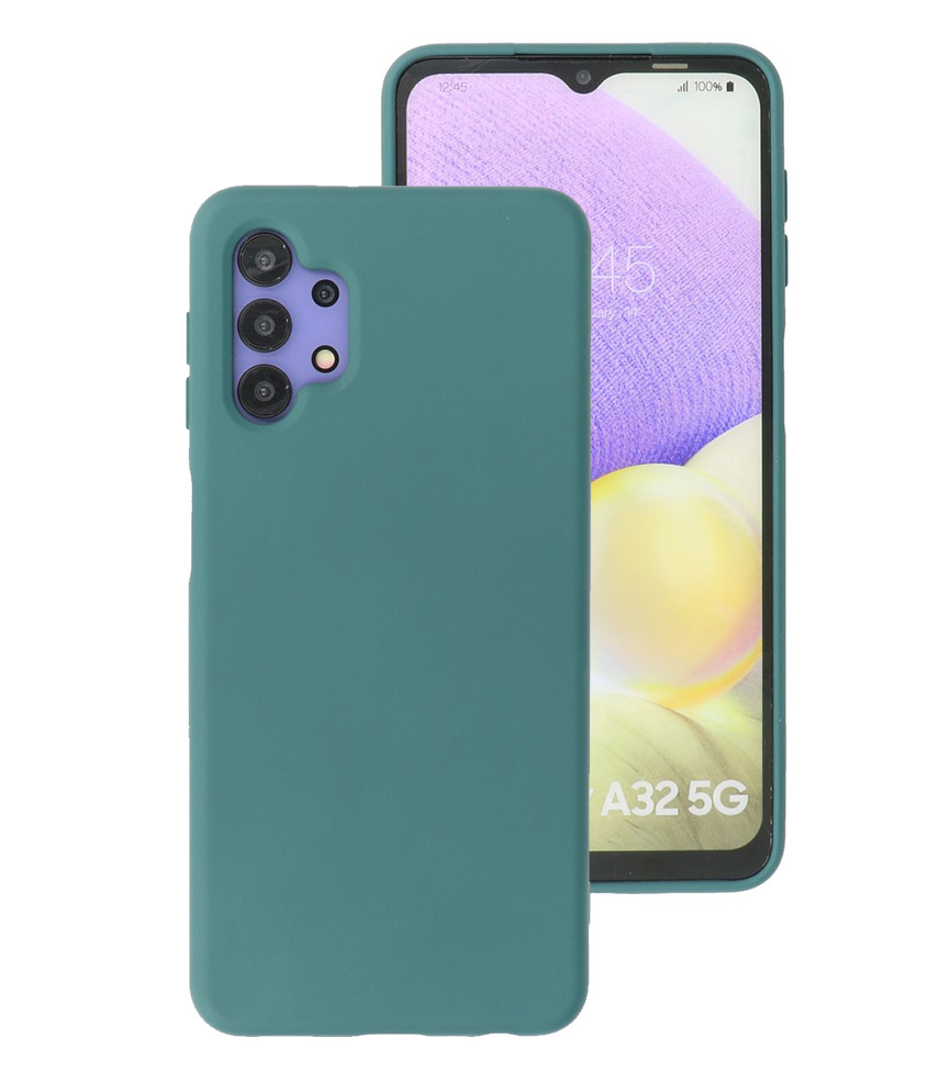 Estuche de TPU en color de moda Samsung Galaxy A32 5G Verde oscuro