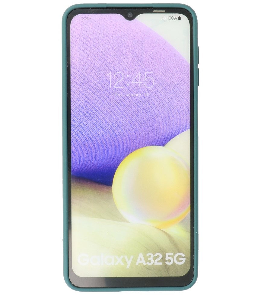 Estuche de TPU en color de moda Samsung Galaxy A32 5G Verde oscuro