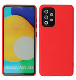 2.0mm Dikke Fashion Color TPU Hoesje voor Samsung Galaxy A52 5G Rood