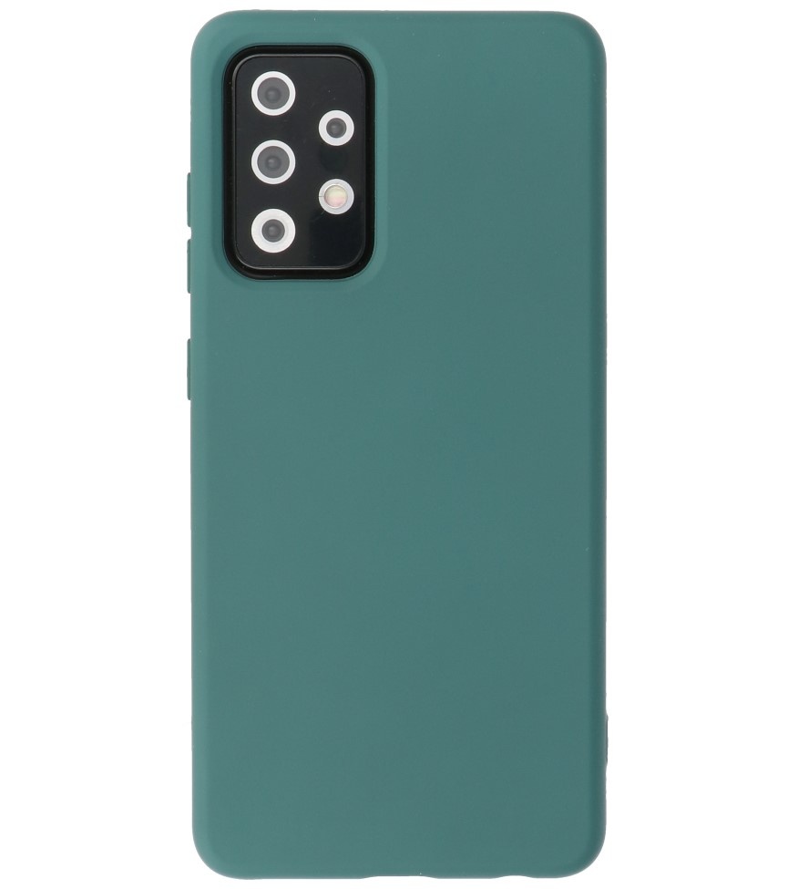 2.0mm Dikke Fashion Color TPU Hoesje voor Samsung Galaxy A52 5G Donker Groen
