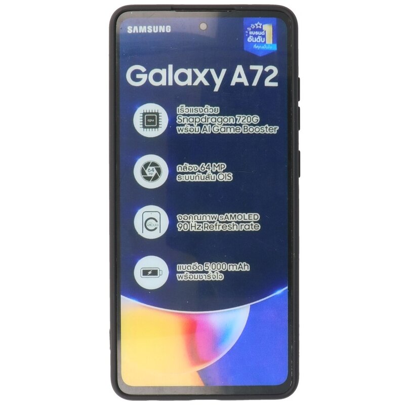 2,0 mm tyk mode farve TPU taske til Samsung Galaxy A72 5G sort