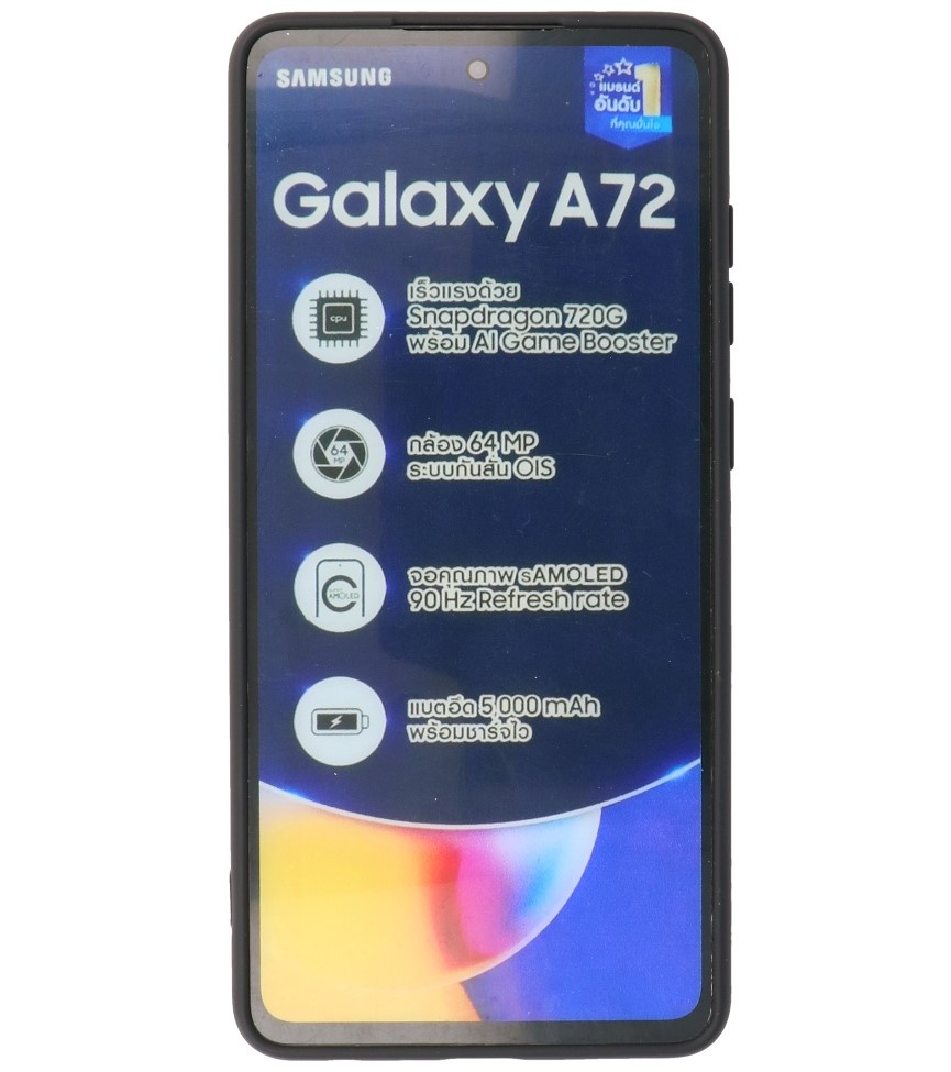 Estuche de TPU de color de moda de 2.0 mm de espesor para Samsung Galaxy A72 5G Negro