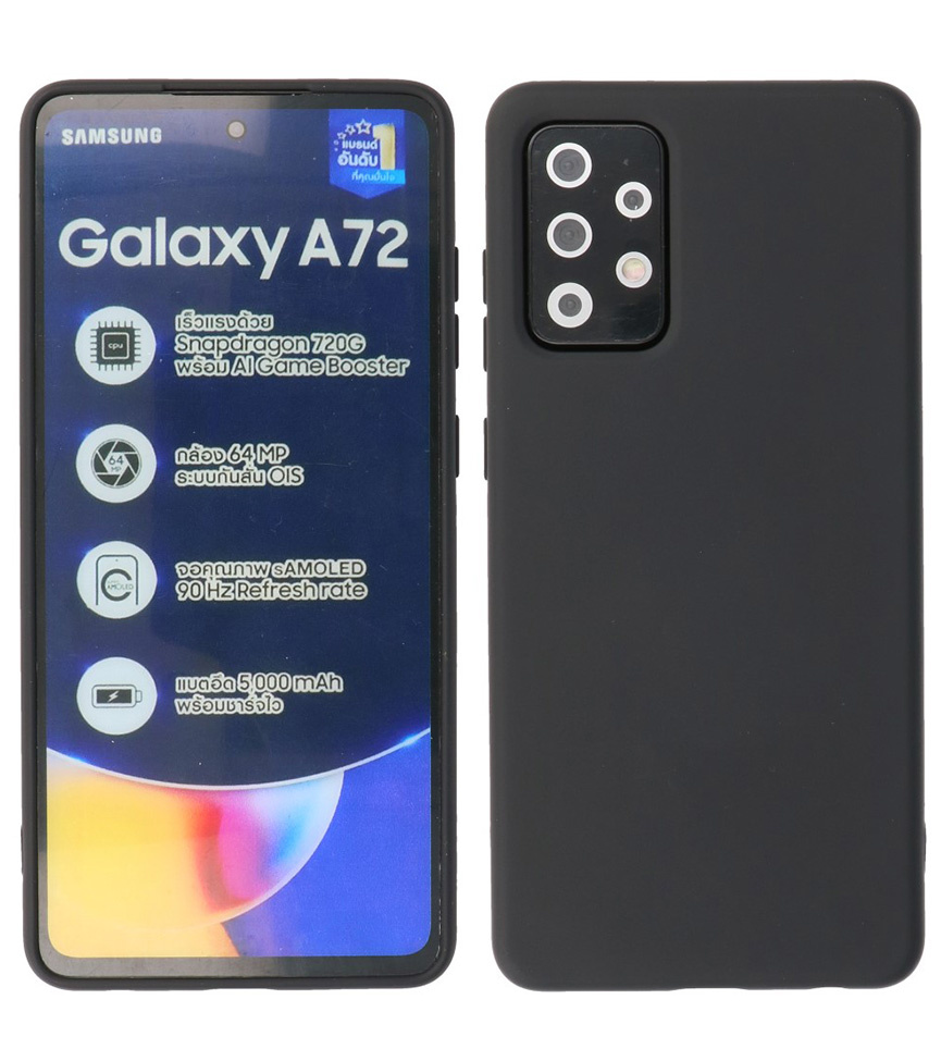 2.0mm Dikke Fashion Color TPU Hoesje voor Samsung Galaxy A72 5G Zwart