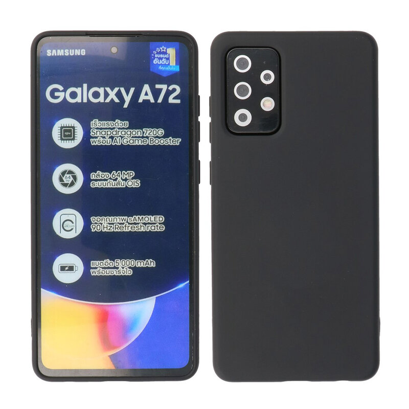 2,0 mm tyk mode farve TPU taske til Samsung Galaxy A72 5G sort
