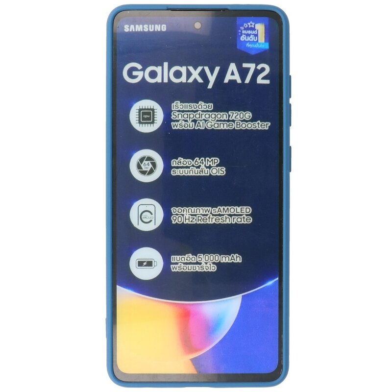2,0 mm tyk mode farve TPU taske til Samsung Galaxy A72 5G Navy