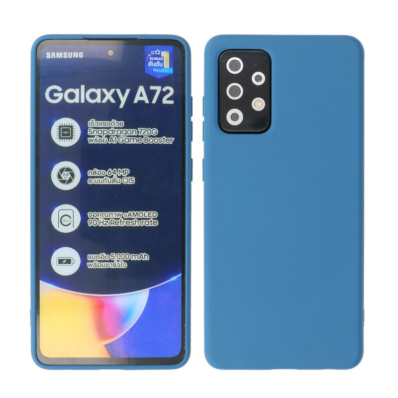 2,0 mm tyk mode farve TPU taske til Samsung Galaxy A72 5G Navy