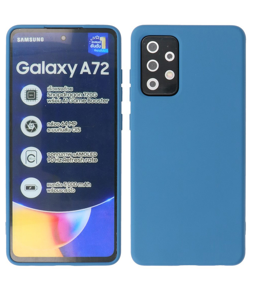 Coque en TPU couleur tendance de 2,0 mm d'épaisseur pour Samsung Galaxy A72 5G Navy