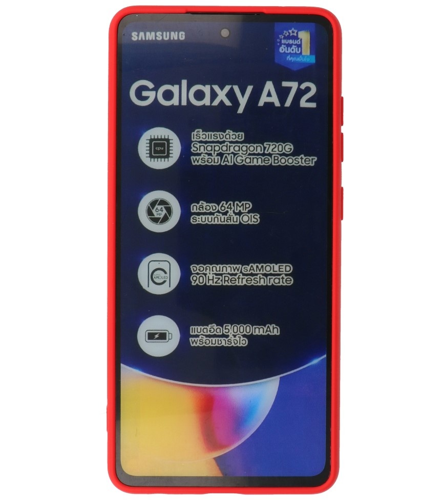 Custodia in TPU di colore moda spesso 2,0 mm per Samsung Galaxy A72 5G rosso