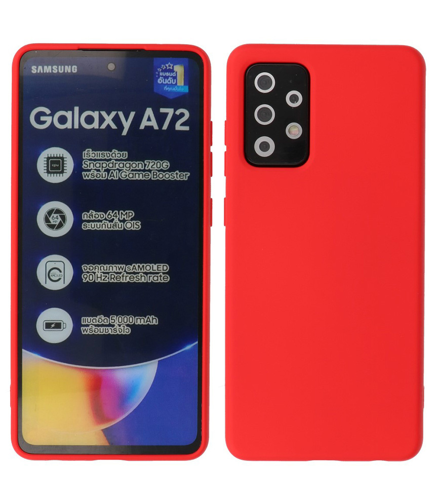 2,0 mm dicke Modefarbe TPU-Hülle für Samsung Galaxy A72 5G Rot