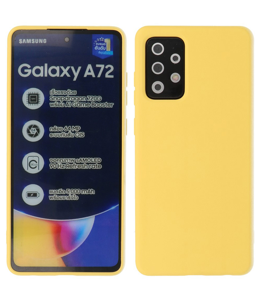 Custodia in TPU di colore moda spesso 2,0 mm per Samsung Galaxy A72 5G giallo