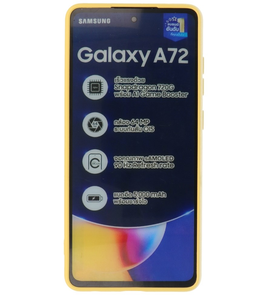 Custodia in TPU di colore moda spesso 2,0 mm per Samsung Galaxy A72 5G giallo