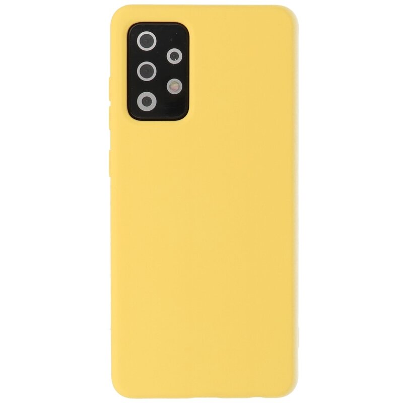 Coque en TPU couleur tendance de 2,0 mm d'épaisseur pour Samsung Galaxy A72 5G jaune