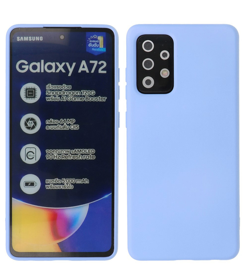 2.0mm Dikke Fashion Color TPU Hoesje voor Samsung Galaxy A72 5G Paars