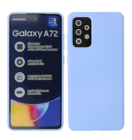 Carcasa De TPU De Color De Moda Gruesa De 2.0mm Para Samsung Galaxy A72 5G Púrpura