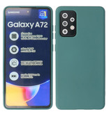 Coque en TPU couleur tendance de 2,0 mm d'épaisseur pour Samsung Galaxy A72 5G vert foncé