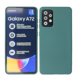 2,0 mm tyk mode farve TPU taske til Samsung Galaxy A72 5G mørkegrøn