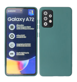 2.0mm Dikke Fashion Color TPU Hoesje Samsung Galaxy A72 5G Donker Groen