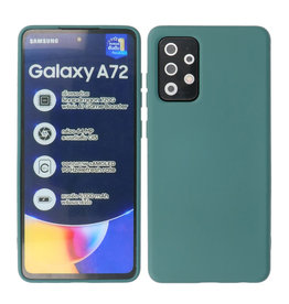 Coque en TPU couleur mode épaisse de 2,0 mm Samsung Galaxy A72 5G vert foncé