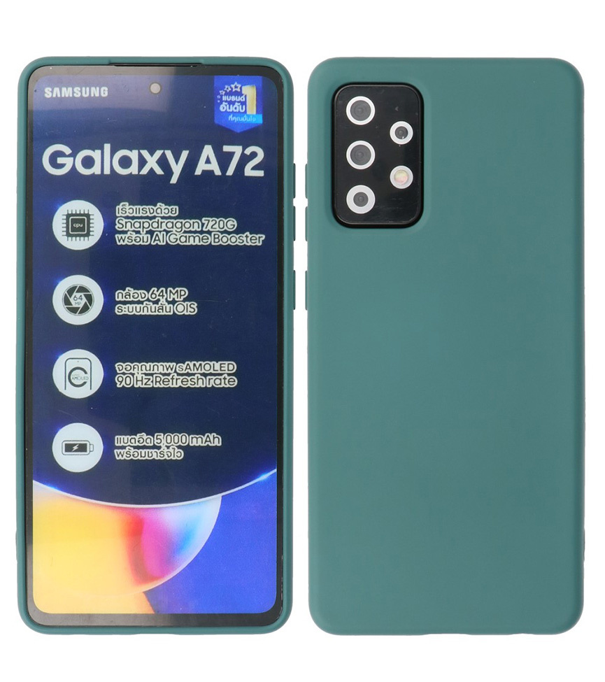 Custodia in TPU di colore moda spesso 2,0 mm per Samsung Galaxy A72 5G verde scuro