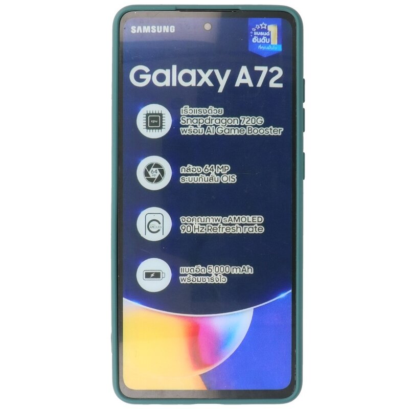 2,0 mm tyk mode farve TPU taske til Samsung Galaxy A72 5G mørkegrøn