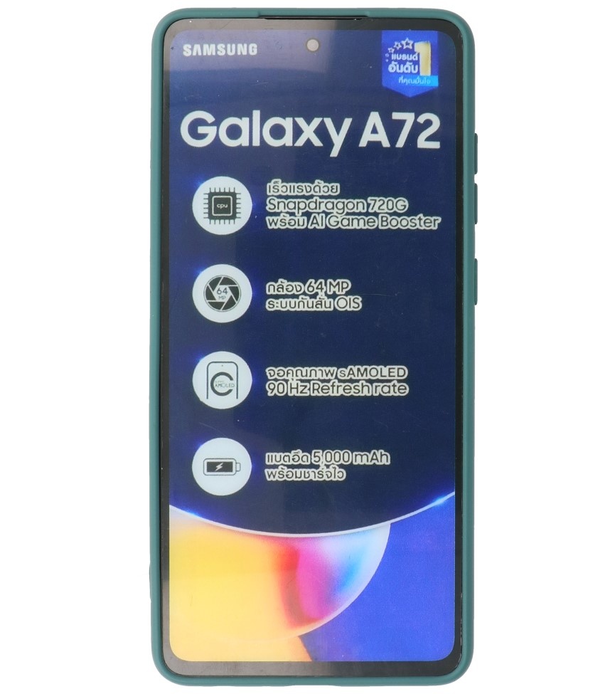 Estuche de TPU de color de moda de 2.0 mm de espesor para Samsung Galaxy A72 5G Verde oscuro