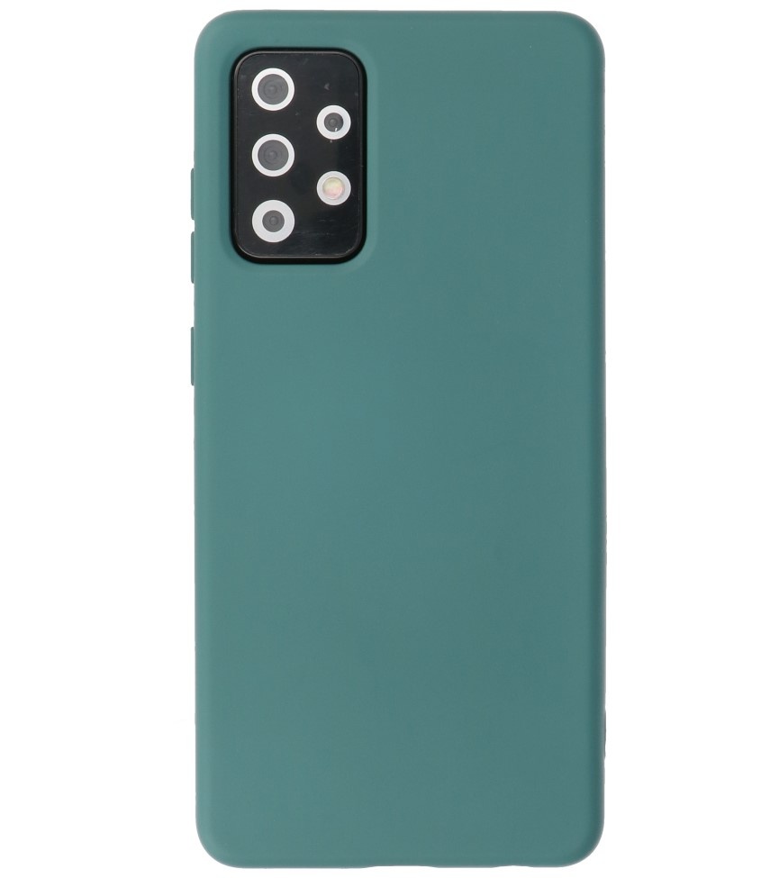 2.0mm Dikke Fashion Color TPU Hoesje voor Samsung Galaxy A72 5G Donker Groen