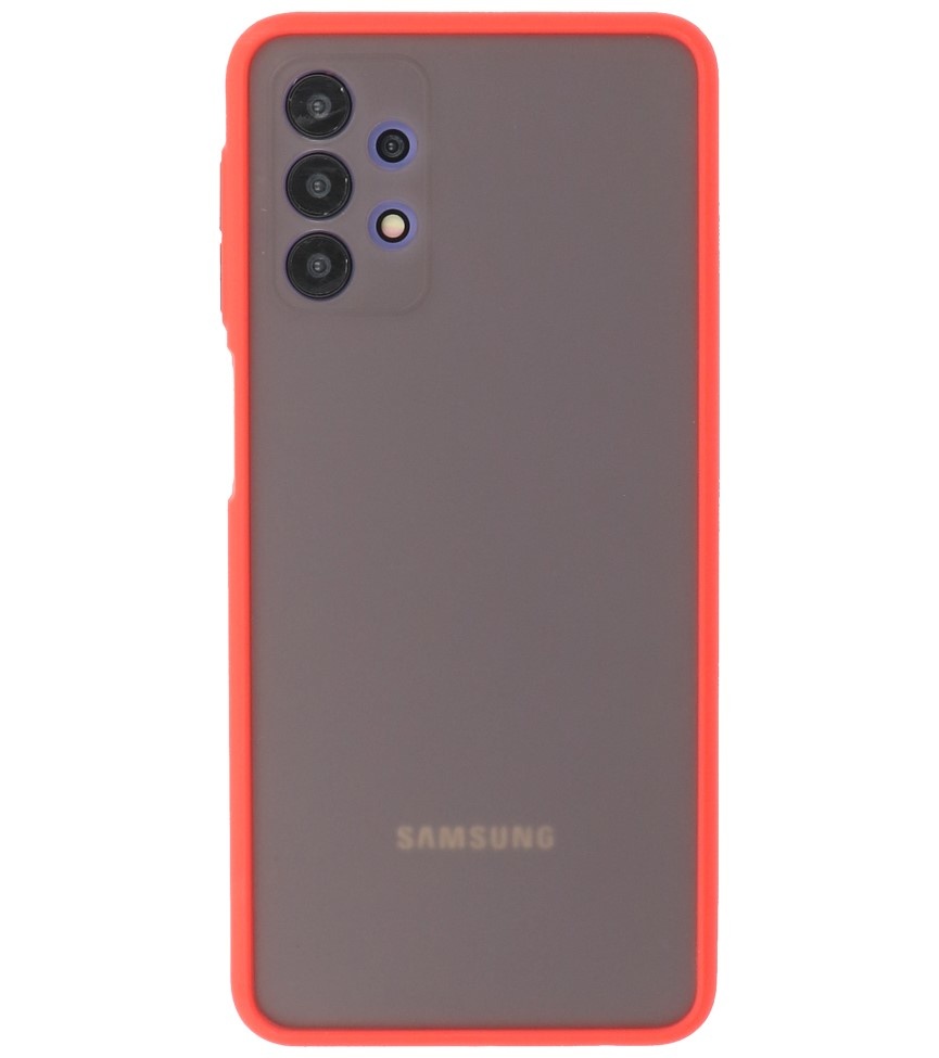 Estuche rígido con combinación de colores para Samsung Galaxy A32 5G Rojo