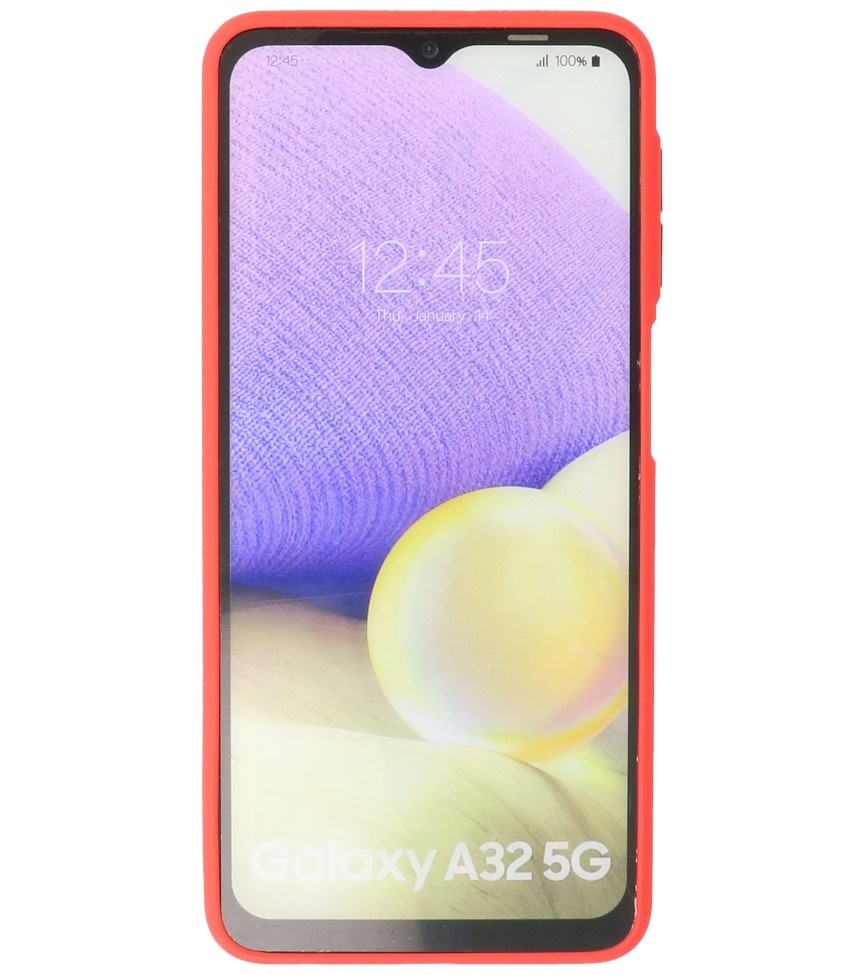 Estuche rígido con combinación de colores para Samsung Galaxy A32 5G Rojo