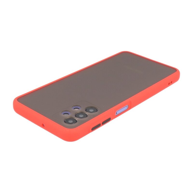Estuche rígido con combinación de colores para Samsung Galaxy A32 5G Rojo