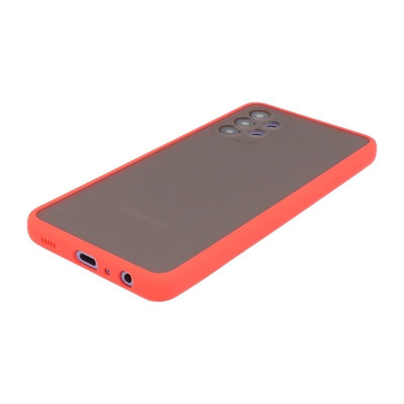 Estuche rígido con combinación de colores para Samsung Galaxy A32 5G Rojo