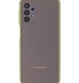 Estuche rígido con combinación de colores para Samsung Galaxy A32 5G Verde