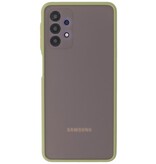 Estuche rígido con combinación de colores para Samsung Galaxy A32 5G Verde