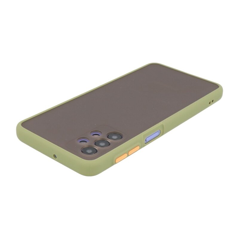 Estuche rígido con combinación de colores para Samsung Galaxy A32 5G Verde