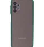 Custodia rigida con combinazione di colori per Samsung Galaxy A32 5G verde scuro
