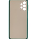 Estuche rígido con combinación de colores para Samsung Galaxy A32 5G Verde oscuro