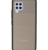 Estuche rígido con combinación de colores para Samsung Galaxy A42 5G Negro