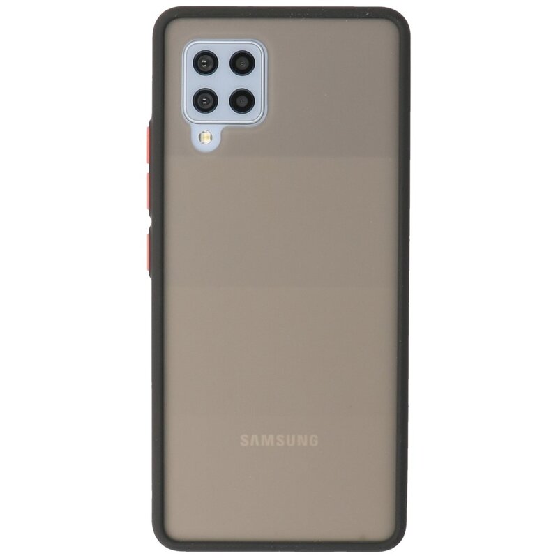 Estuche rígido con combinación de colores para Samsung Galaxy A42 5G Negro