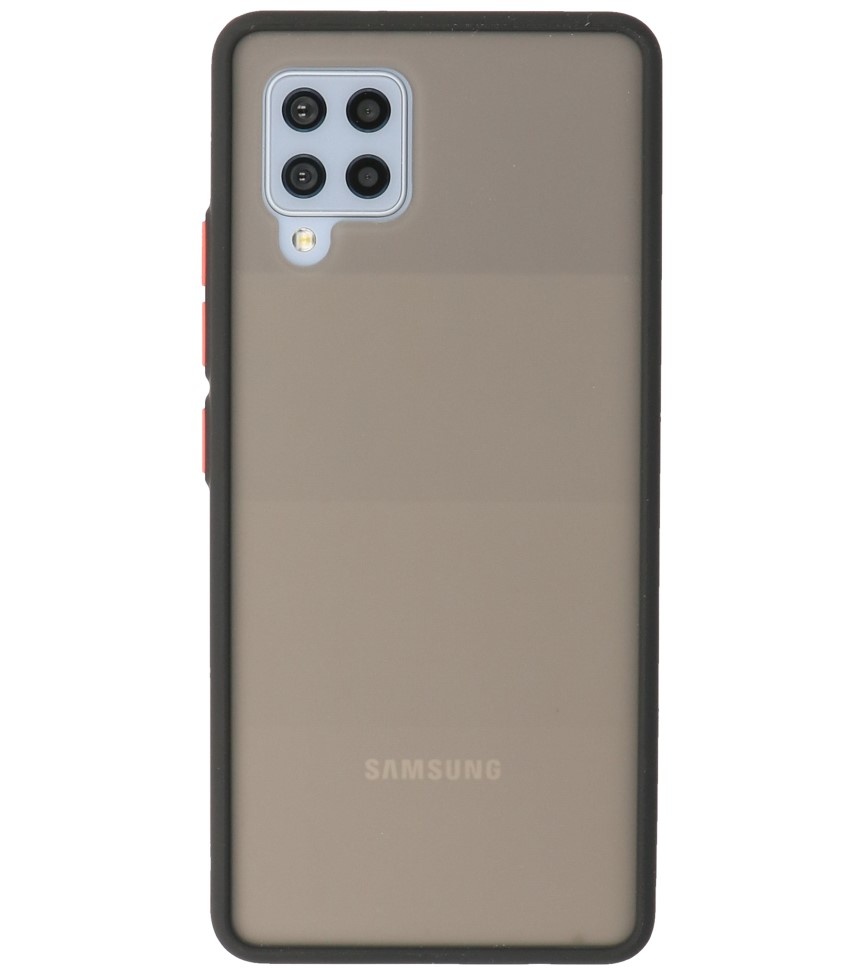 Estuche rígido con combinación de colores para Samsung Galaxy A42 5G Negro