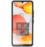 Estuche rígido con combinación de colores para Samsung Galaxy A42 5G Negro