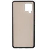 Estuche rígido con combinación de colores para Samsung Galaxy A42 5G Negro