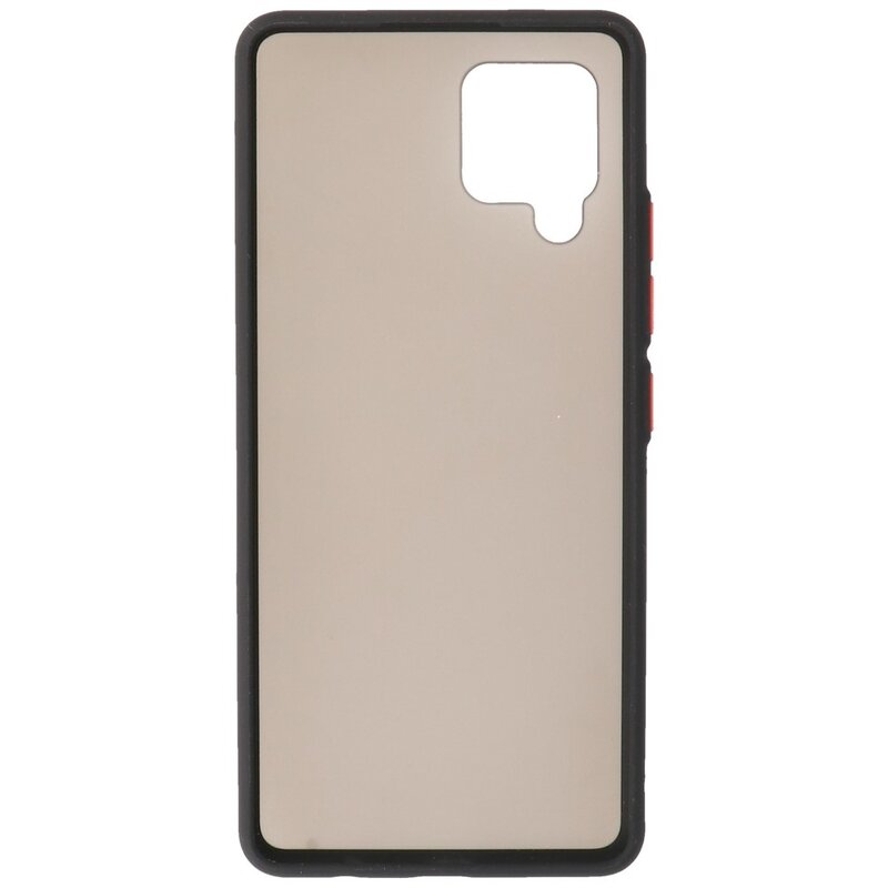 Estuche rígido con combinación de colores para Samsung Galaxy A42 5G Negro