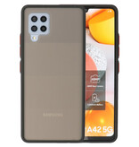 Estuche rígido con combinación de colores para Samsung Galaxy A42 5G Negro