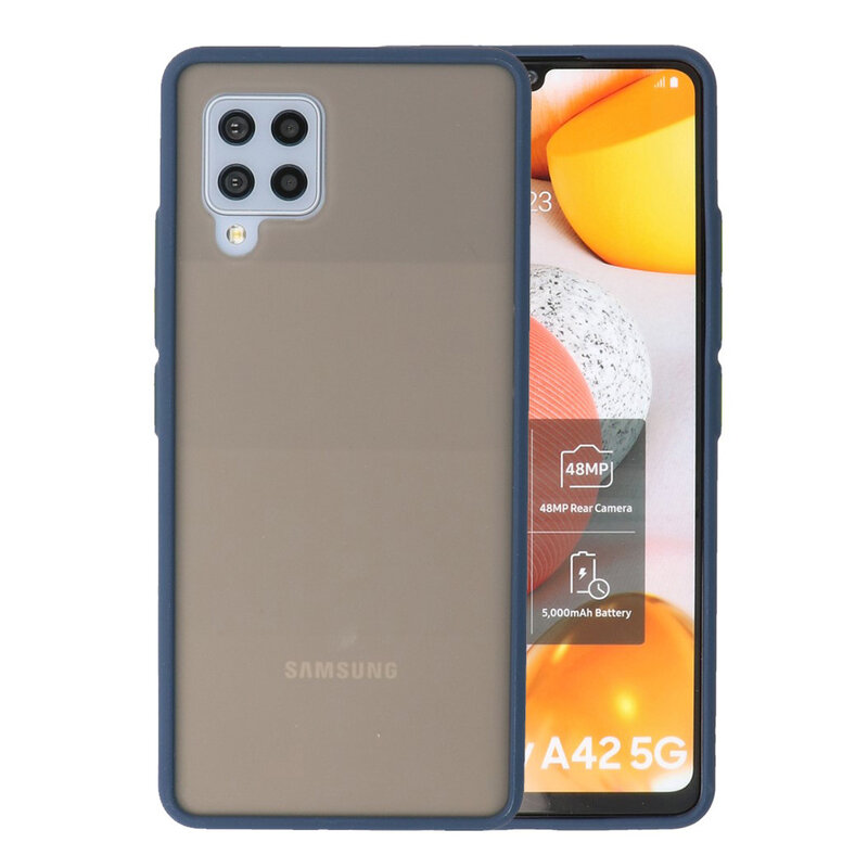 Farvekombination hårdt etui til Samsung Galaxy A42 5G Blå