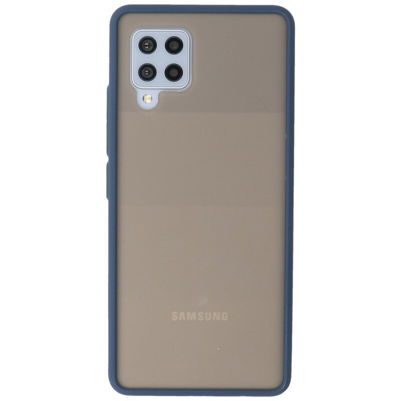 Custodia rigida con combinazione di colori per Samsung Galaxy A42 5G blu