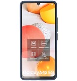 Custodia rigida con combinazione di colori per Samsung Galaxy A42 5G blu