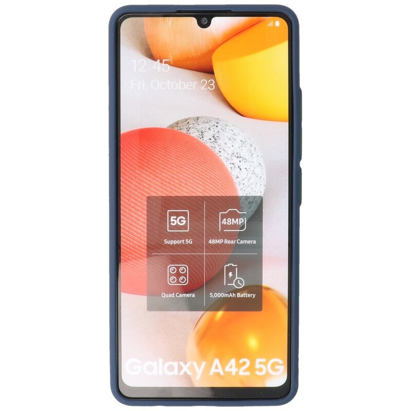 Estuche rígido con combinación de colores para Samsung Galaxy A42 5G Azul