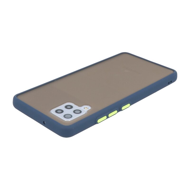 Custodia rigida con combinazione di colori per Samsung Galaxy A42 5G blu