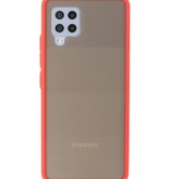 Estuche rígido con combinación de colores para Samsung Galaxy A42 5G Rojo